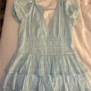 Day + Moon Ruffle Dress- Blue